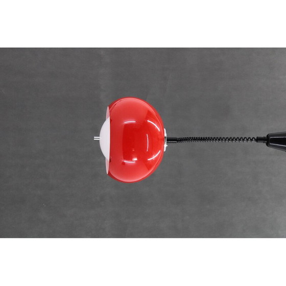 Image 1 of Lampe suspendue rouge vintage par Harvey Guzzini pour Meblo, Italie, années 1970