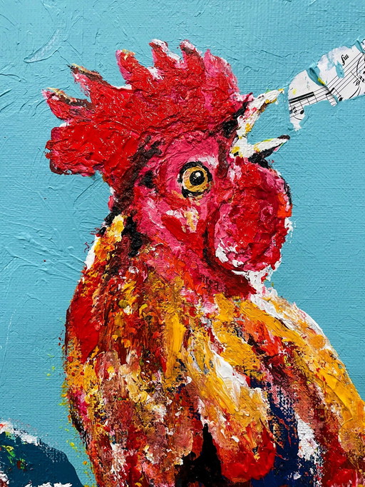 Peinture d'un coq