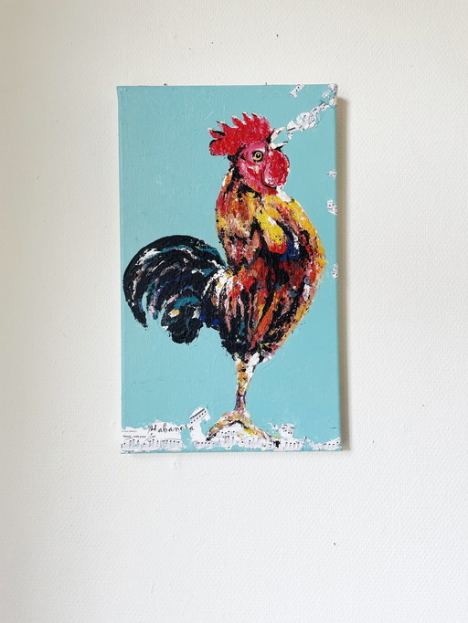 Peinture d'un coq