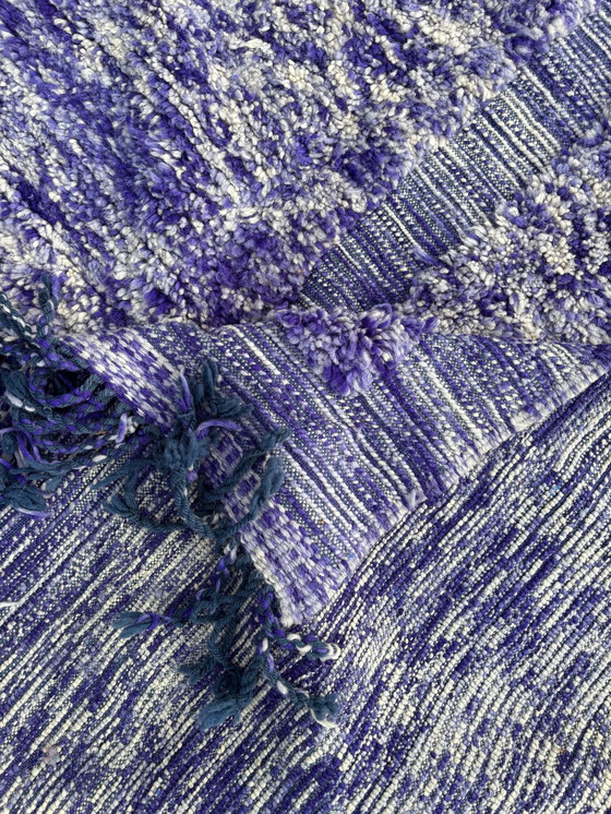 Image 1 of Tapis marocain moderne en laine violet 210X310 Cm