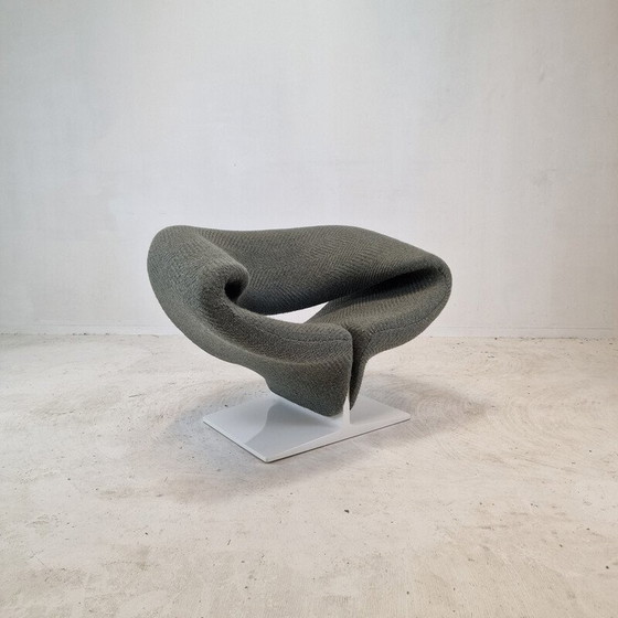 Image 1 of Chaise vintage en tissu rubané par Pierre Paulin pour Artifort, Pays-Bas 1960