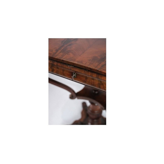 Image 1 of Table de couture vintage en acajou sur pilier, années 1840