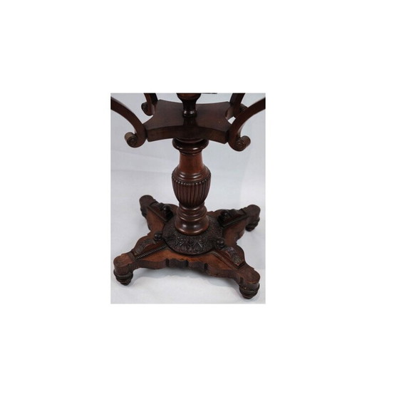 Image 1 of Table de couture vintage en acajou sur pilier, années 1840