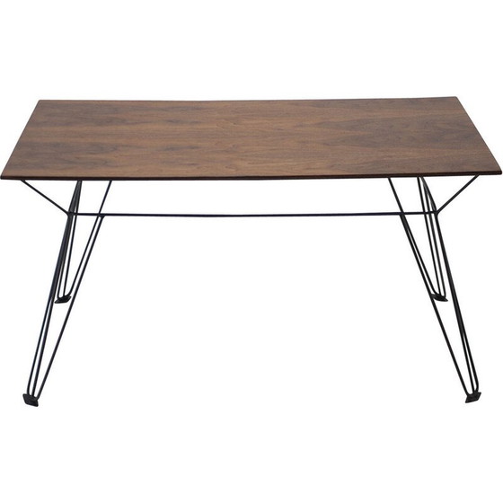 Image 1 of Table d'appoint vintage en placage de noyer, Tchécoslovaquie 1970