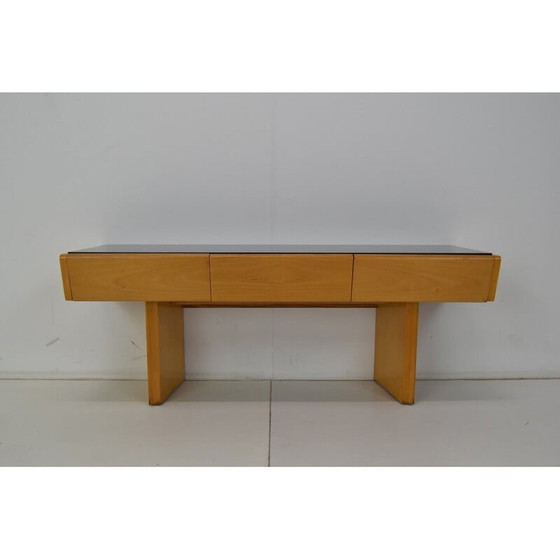 Image 1 of Table de nuit en bois et verre du Mid Century, Tchécoslovaquie années 1960