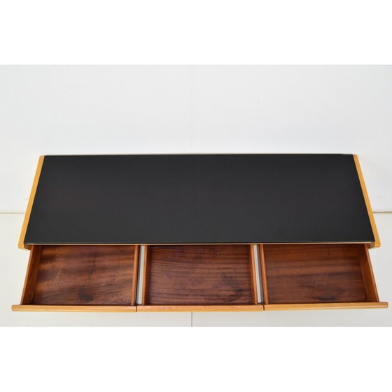 Image 1 of Table de nuit en bois et verre du Mid Century, Tchécoslovaquie années 1960