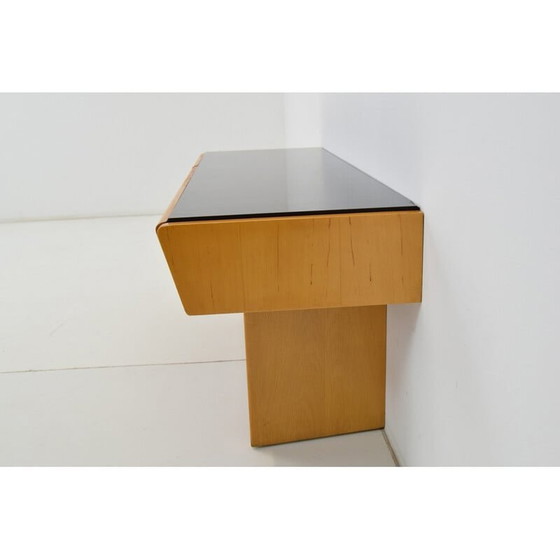 Image 1 of Table de nuit en bois et verre du Mid Century, Tchécoslovaquie années 1960