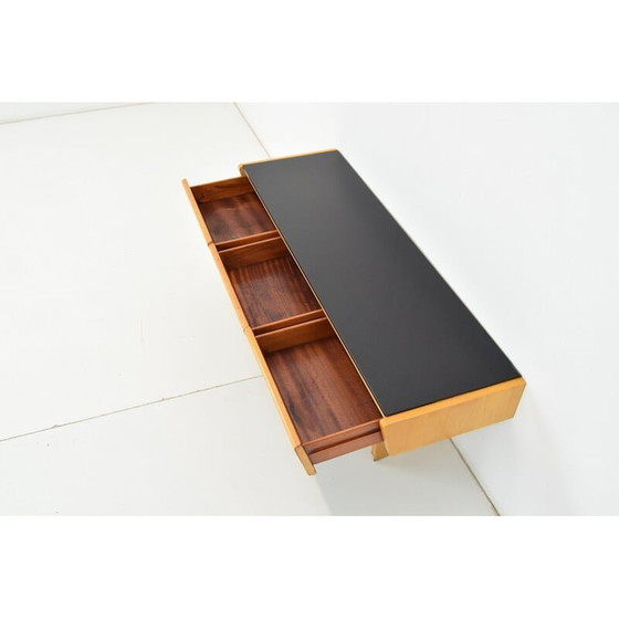 Image 1 of Table de nuit en bois et verre du Mid Century, Tchécoslovaquie années 1960