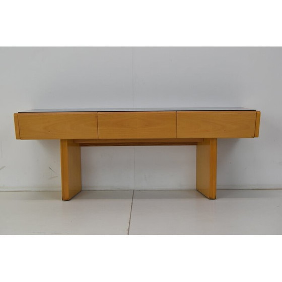 Image 1 of Table de nuit en bois et verre du Mid Century, Tchécoslovaquie années 1960