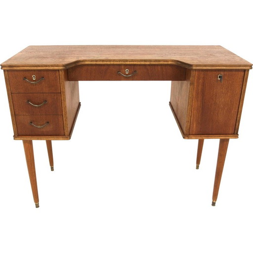 Secrétaire scandinave vintage en teck, Suède 1950