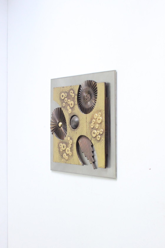 Image 1 of Composition murale brutaliste en cuivre, 1970S