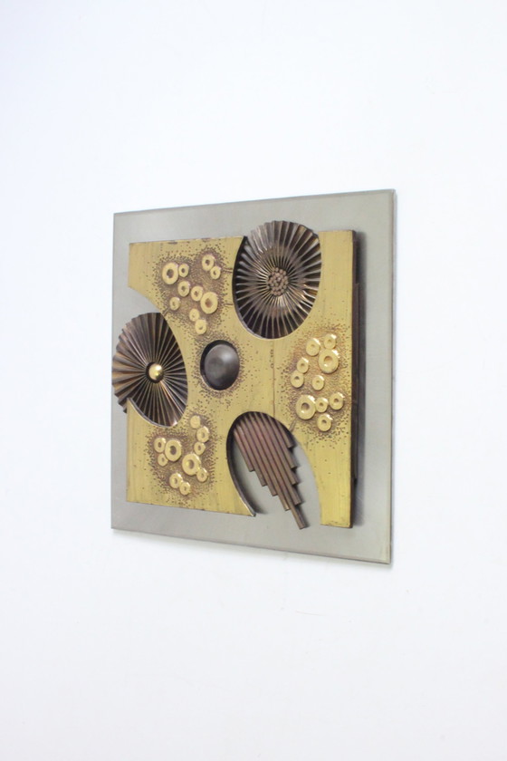 Image 1 of Composition murale brutaliste en cuivre, 1970S