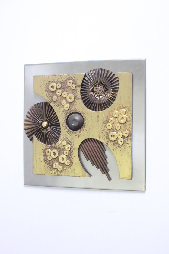 Image 1 of Composition murale brutaliste en cuivre, 1970S