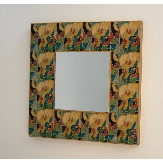 Image 1 of Miroir en céramique vintage, France 1970