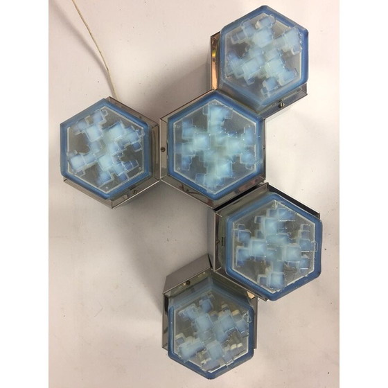 Image 1 of Applique vintage en verre chromé