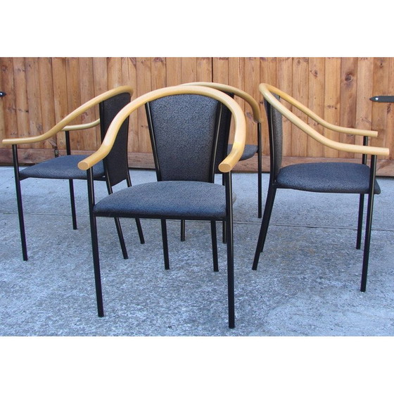 Image 1 of Ensemble de 4 chaises vintage en métal 1970