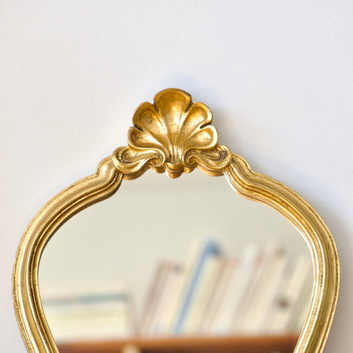 Miroir Coquille Doré À La Feuille D'Or