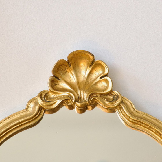 Image 1 of Miroir Coquille Doré À La Feuille D'Or