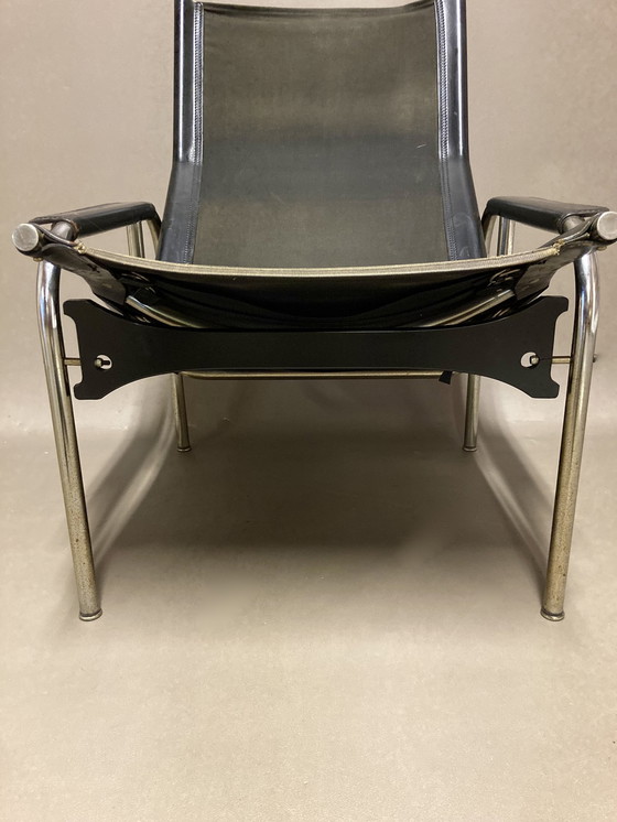 Image 1 of Fauteuil Relax Inclinable Cuir Noir Design "Hans Eichenberger" 1960