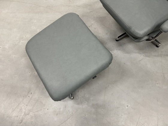 Image 1 of Gelderland 400 Fauteuil avec cuir bleu Hocker