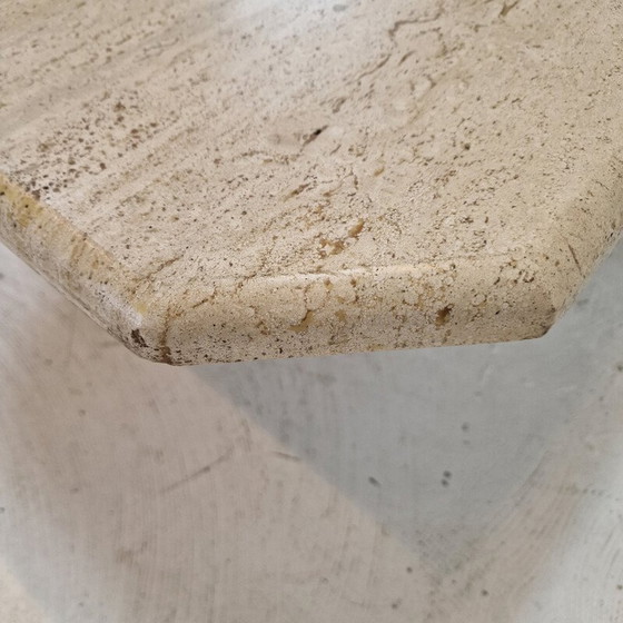 Image 1 of Table basse vintage italienne en travertin, 1980