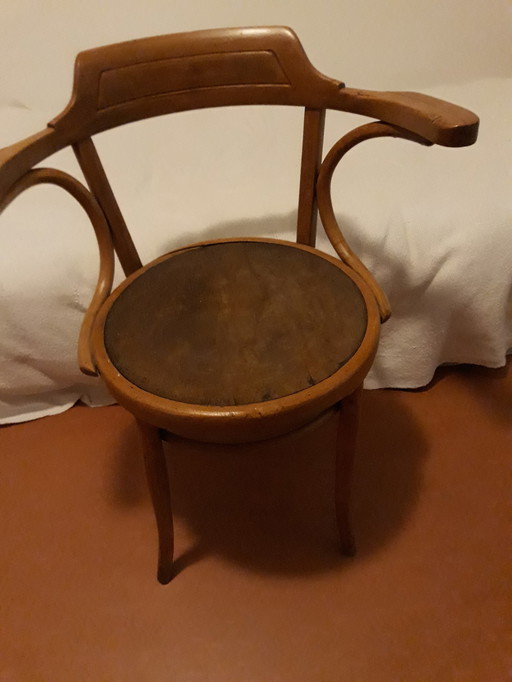 1 Fauteuil Fischel, chêne courbé, style Thonet, années 1920-1930