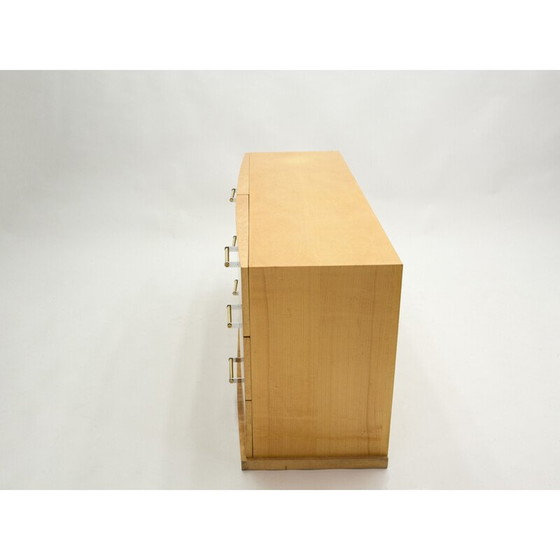 Image 1 of Commode vintage art déco avec poignées en laiton en sycomore, 1940