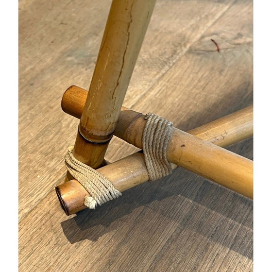 Image 1 of Lampadaire vintage en bambou et corde, 1970