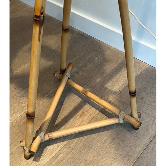 Image 1 of Lampadaire vintage en bambou et corde, 1970