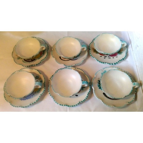 Image 1 of Service à thé vintage Cerenne Vallauris avec bol, 1950