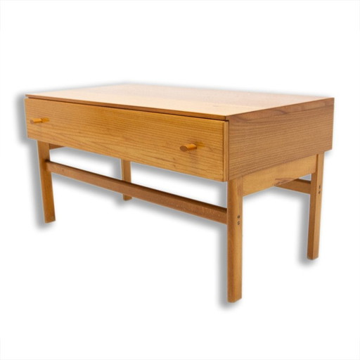 Table d'appoint vintage en orme par Jitona, Tchécoslovaquie 1970