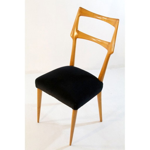 Ensemble de 6 chaises de salle à manger vintage Italie 1950