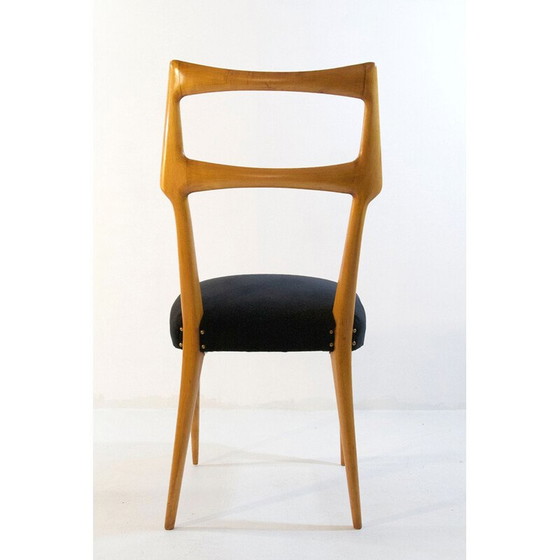 Image 1 of Ensemble de 6 chaises de salle à manger vintage Italie 1950