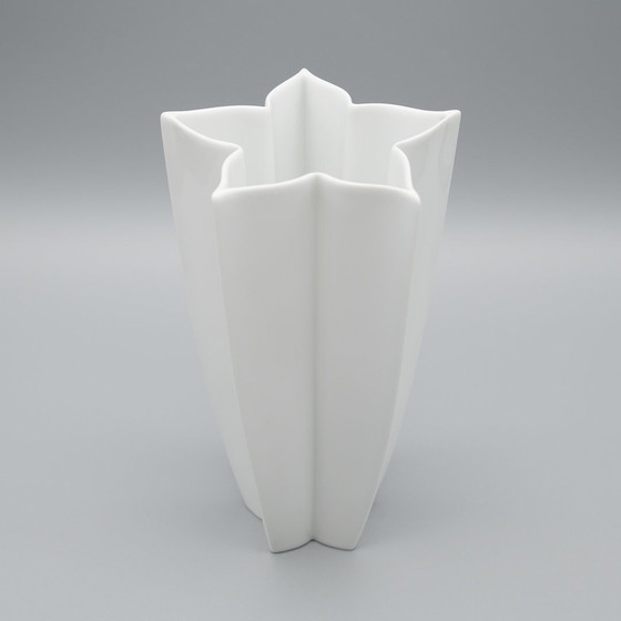 Image 1 of Archais Heinrich Fuchs Op Art Retro Hutschenreuther Bisque Porcelaine Vase Duo