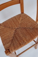 Ensemble de 2 tabourets de bar vintage en bois avec assise encastrée