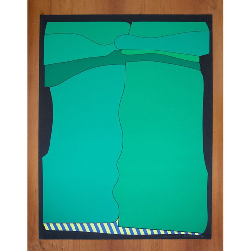 Sérigraphie vintage sur papier de Jean-Jacques Lapoirie Carapaçon, 1974