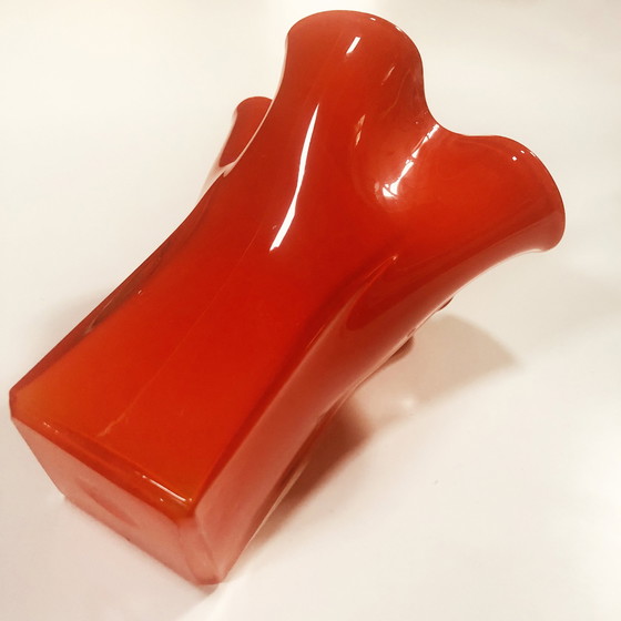 Image 1 of Vase Mouchoir Vintage • Incamiciato • Verre De Murano • 1960