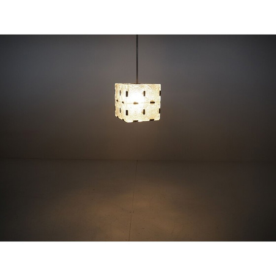 Image 1 of Lustre vintage en verre cubique par Kamenický Šenov, Tchécoslovaquie 1960