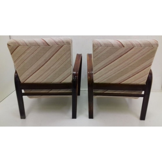 Image 1 of Paire de fauteuils vintage avec table basse par Karel Koželka et Antonín Kropáček, Tchécoslovaquie 1940