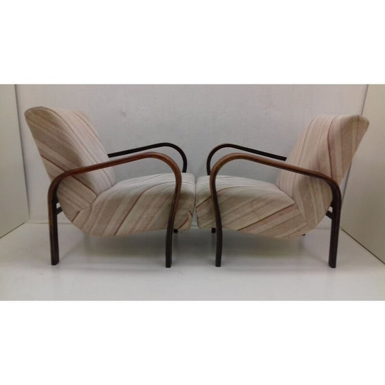 Image 1 of Paire de fauteuils vintage avec table basse par Karel Koželka et Antonín Kropáček, Tchécoslovaquie 1940