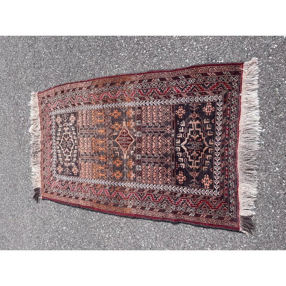 Image 1 of Tapis vintage afghan noué à la main, 1970