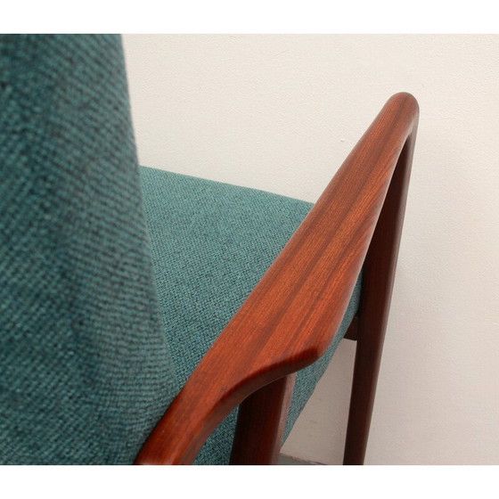 Image 1 of Fauteuil vintage en teck et tissu, 1960