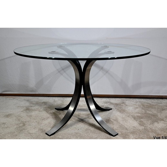 Image 1 of Table en verre vintage T69 Cristal par E.Gerli et O.Borsani pour Tecno, Italie 1963