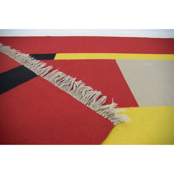 Image 1 of Tapis vintage Bauhaus à motifs géométriques, Tchécoslovaquie, années 1940