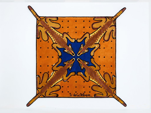 Jean-Charles De Castelbajac Desert Bar Tufted Wool Rug 1985