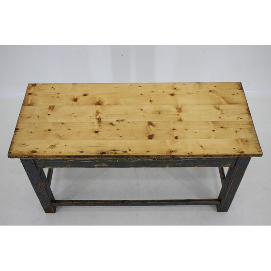 Image 1 of Table de salle à manger vintage en bois de pin patiné, Tchécoslovaquie 1950
