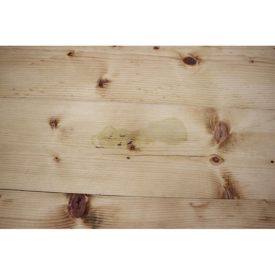 Image 1 of Table de salle à manger vintage en bois de pin patiné, Tchécoslovaquie 1950