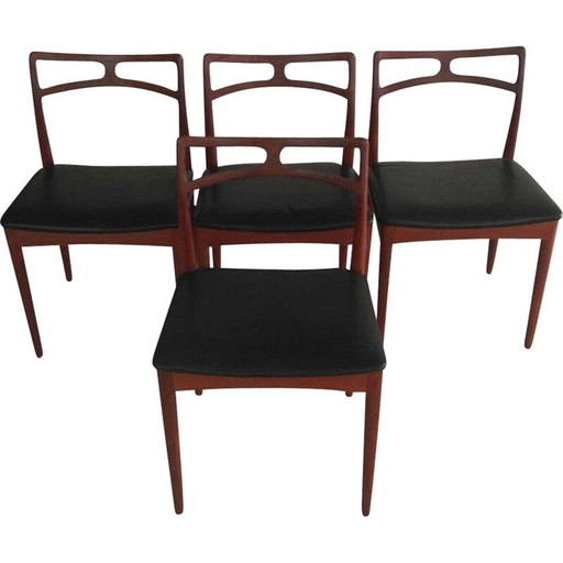 Ensemble de 4 chaises vintage en teck Inc. par Johannes Andersen, Danemark