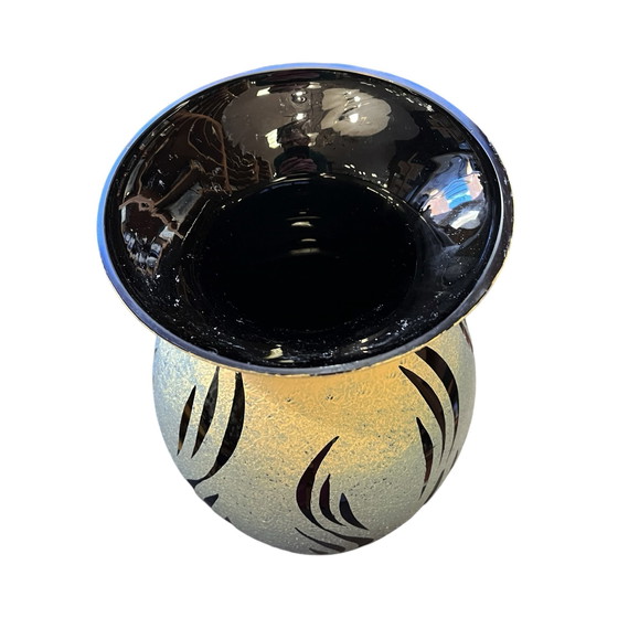 Image 1 of Vase de style New Look en verre Hyalite, Allemagne, années 1970.