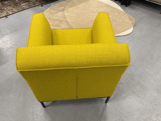 Image 1 of Design On Stock Bloq Armchair With Footstool Plough Wool Yellow